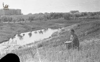 Июль 1960 года. Верхний пруд в парке. Слева - здание больницы на ул. Мира. Фото В. Полюбина