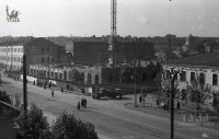 Около 1955 года. Улица Советская и строительство здания Советская, 12