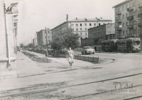 30 июня 1963 года. Вид на Гражданский проспект (с 1965 года - ул. Болдина) с ул. Оружейной