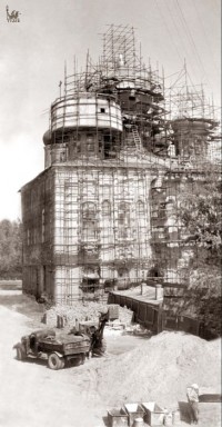 Реставрация куполов Успенского Собора Кремля. Ок. 1970г. Фото Альберта Зорина.