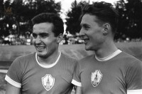Чемпионы СССР в гонке на тандемах москвичи Б. Васильев и Р. Варгашкин. 1959 год