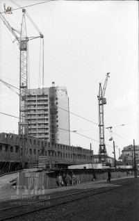Около 1970 года Строительство дома Красноармейский пр. 4. Из коллекции Владимира Щербакова.