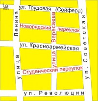План ул. Вересаева и прилегающих улиц.