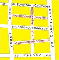 Так располагался Студенческий переулок на карте до конца 1970-х.