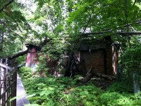 Остатки здания на территории Всехсвятского кладбища где в послевоенные годы жили две женщины.