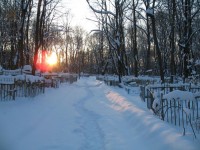 Всехсвятское кладбище зимой.