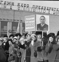Трудящиеся Тулы приветствуют Л.И. Брежнева