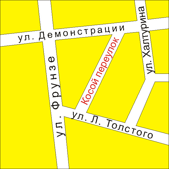 Схема расположения Косого переулка