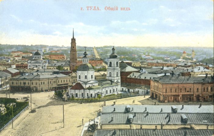 1912 год. Вид на Крестовоздвиженскую церковь с колокольни Казанской церкви