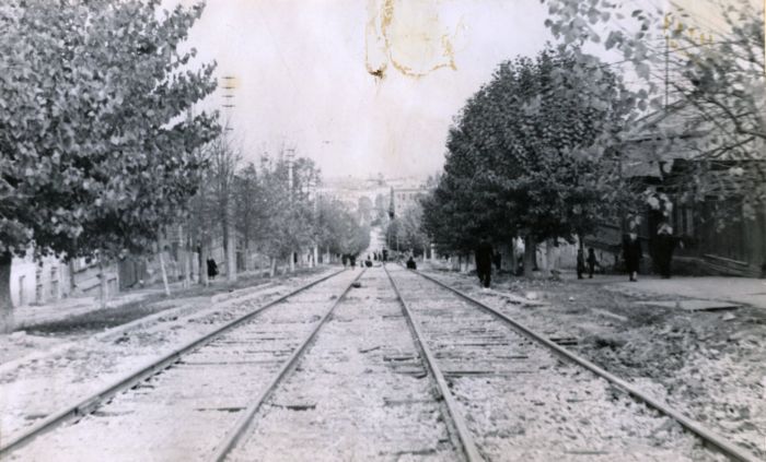 1962 г. прокладка  трамвайной линии по ул. Энгельса